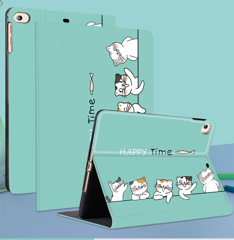 Jiangming Compatible with 7.9-Inch Apple Tablets IPad Mini 1/2/3/4/5 Protective Case Soft Shell Full Coverage Cartoon Cute Cat Design Automatic Screen Dimming Sleep Support for Binge-Watching 12