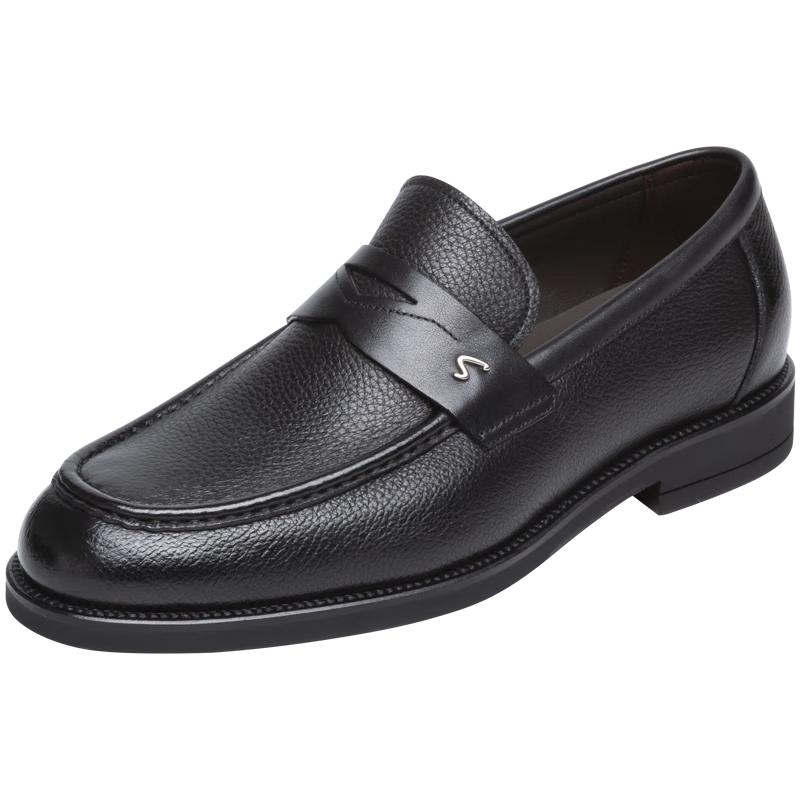 SATCHI Men's High-Grade Suede Business Casual Shoes Men's Leather Party Shoes 752282169Z Black Size 43