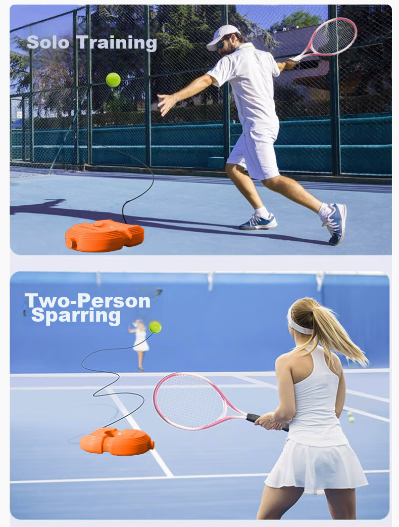 HEMMON Tennis Rebound Trainer with String, Single-Person Self-Practice Tennis Racket for Adults And Children, Self-Hitting Set with Rope, Starry White 11