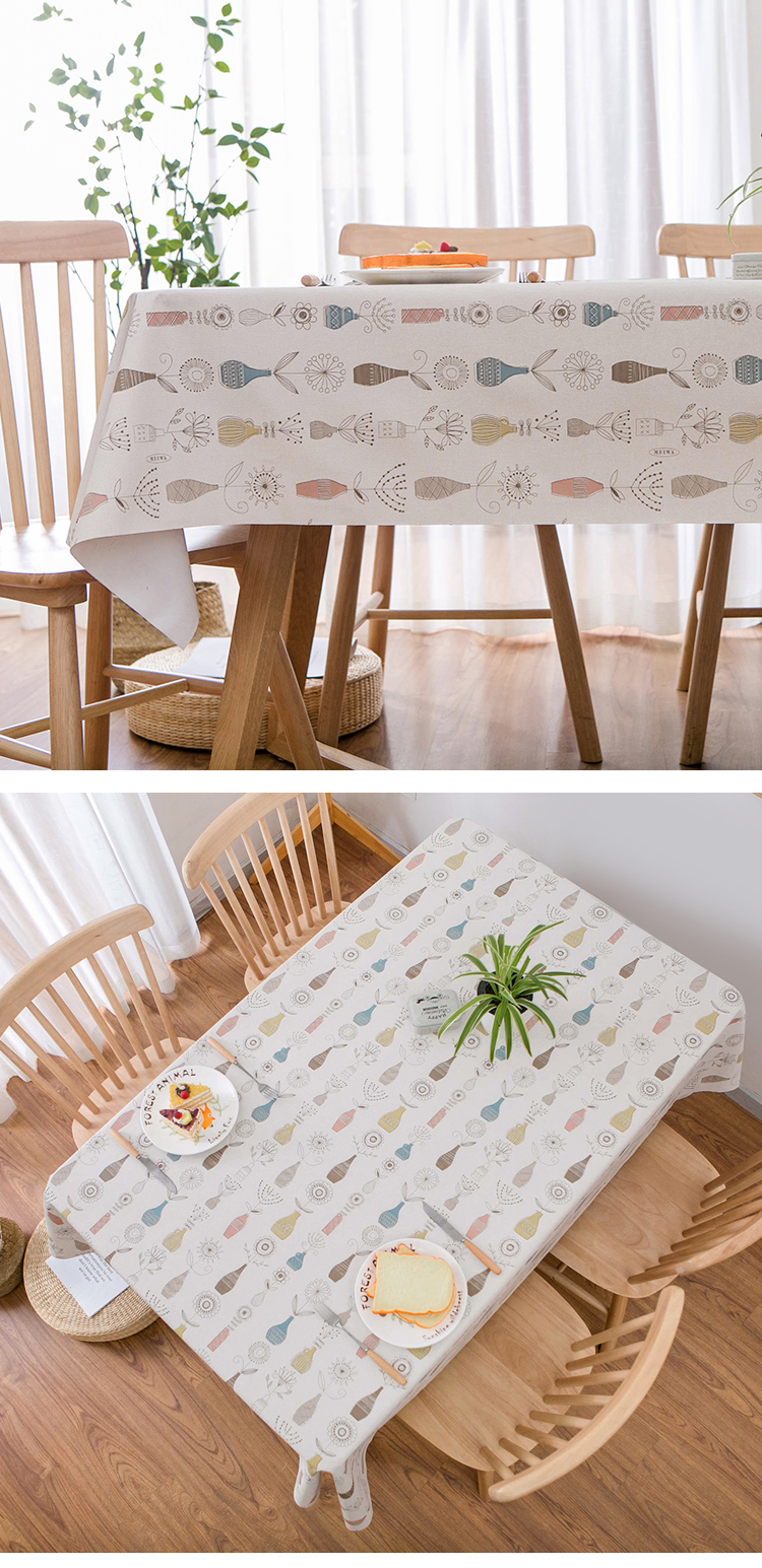 MEIWA Tablecloth, Waterproof, Oil-Proof, Heat-Resistant Table Mat, High-Quality Fabric Table Cover, Coffee Table Mat, 135*180cm, Lavender 4