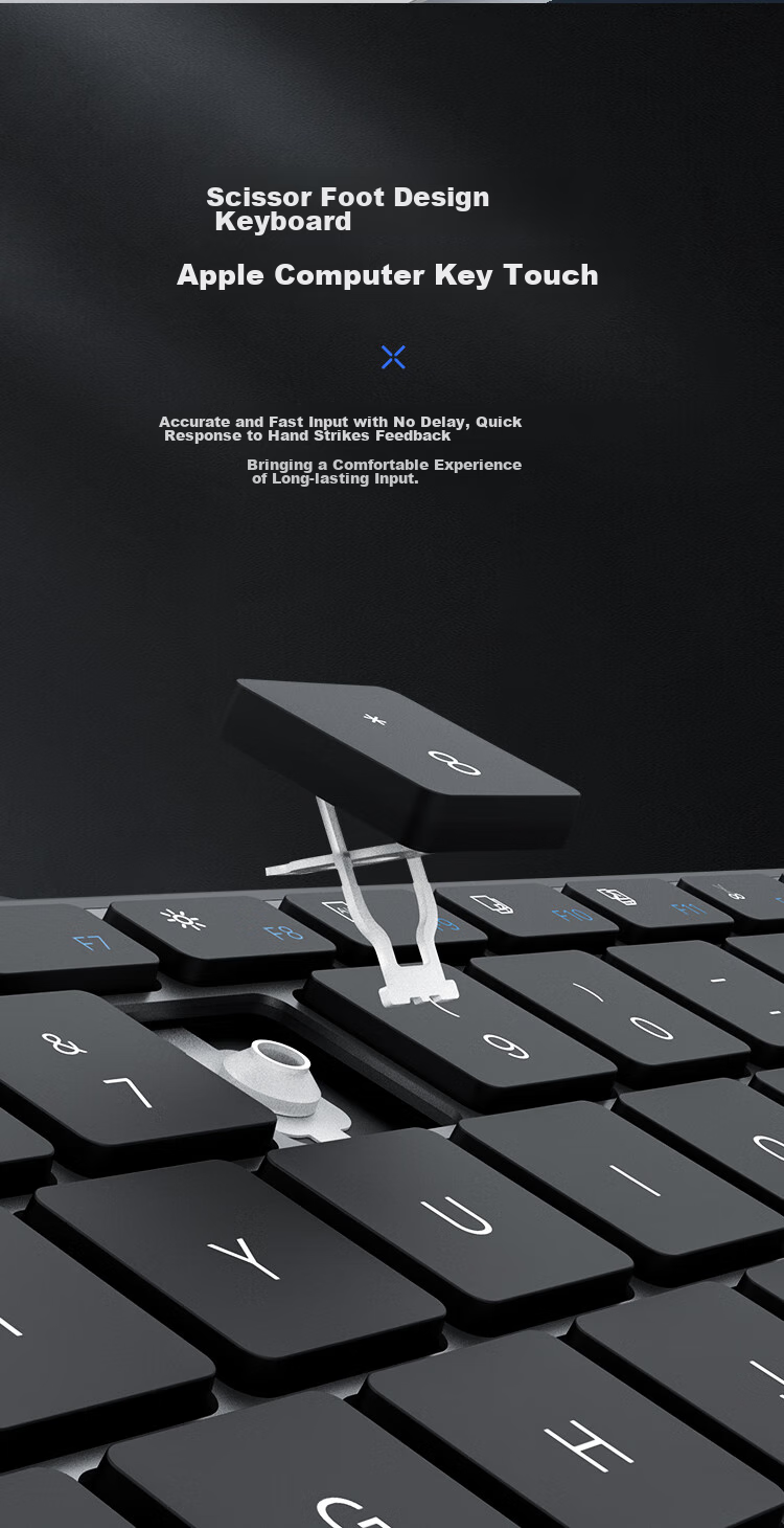 AUSDOM KAM200 Keyboard And Mouse Set, 110 Keys, Quiet, Ultra-Thin, Portable, 2.4G Wireless Keyboard And Mouse Combo, Dual-Mode Scissor Foot, Compatible with Desktop Computers And Laptops, White 4