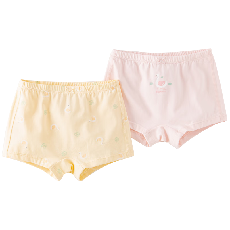 DAVE & BELLA [Two-Pack] Girls' Antibacterial Crotch Underwear, Big Kids' Children's Comfortable Boxer Briefs