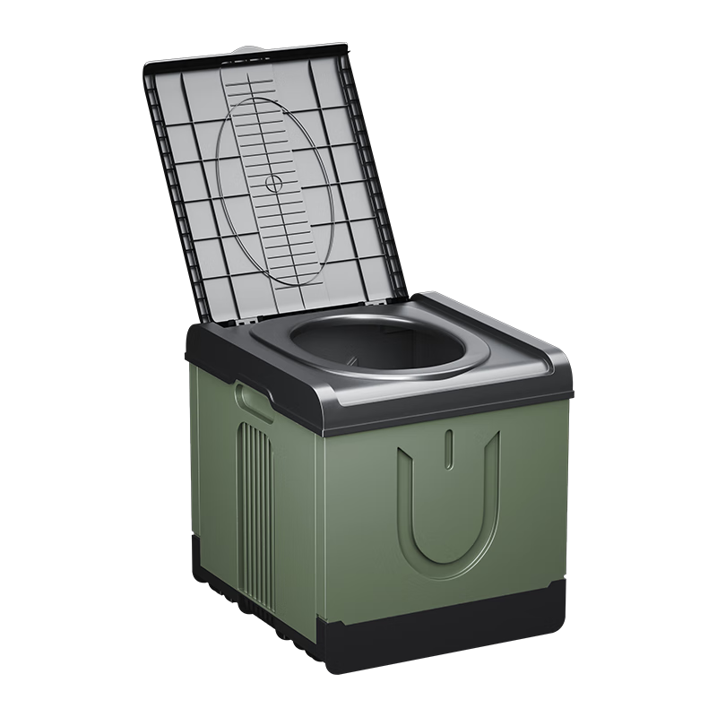 YUECAR Portable Car Toilet for Adults And Children, Outdoor Camping Emergency Foldable Mobile Toilet - 70L Gree