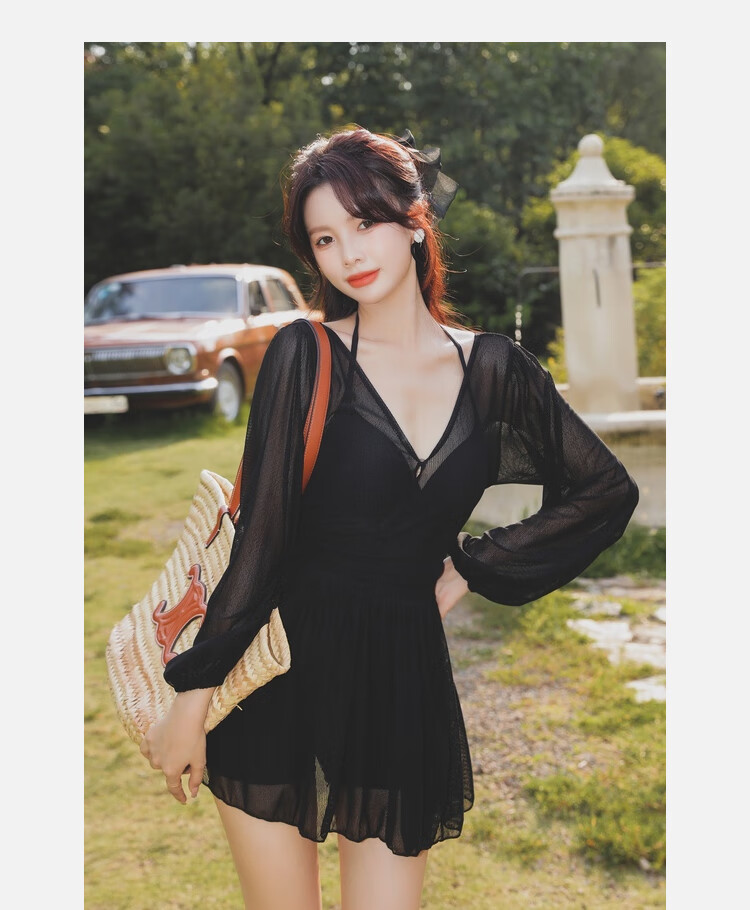 Yimeishan Women's Adult Swimsuit 2025 New Popular One-Piece Plus Size Slimming Hot Spring Beach Vacation Cover-Up Dress 12