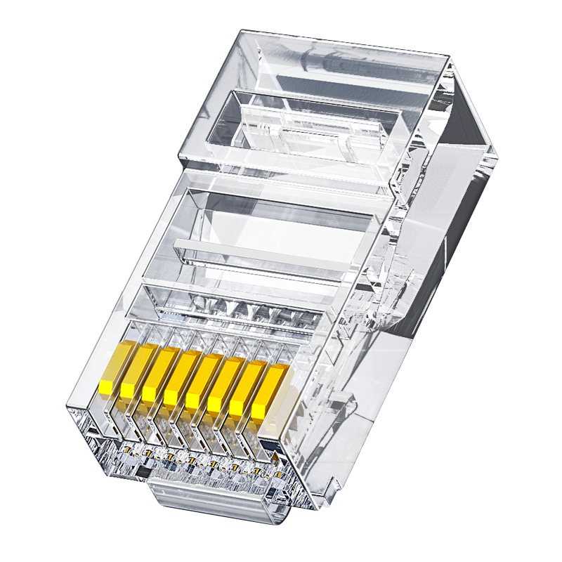 UGREEN CAT6 Ethernet Cable Connectors, Gigabit Network Plugs, 50U Gold-Plated Professional Grade RJ45 Computer Network Cable Connectors, Unshielded Crystal Heads, 100 Pieces, 20840