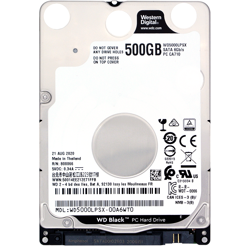 Western Digital (WD) 500GB Laptop Gaming Mechanical Hard Drive, WD_BLACK, SATA 7200 RPM to 64MB Cache, 2.5-Inch WD5000LPSX
