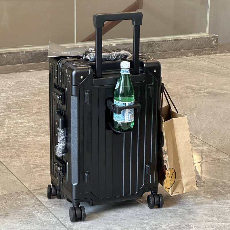 Dream Traveler Large Capacity Suitcase with Aluminum Frame, Trolley Wheels, And 360° Rotation, Travel Luggage for Men And Women, 20-Inch Matte Black