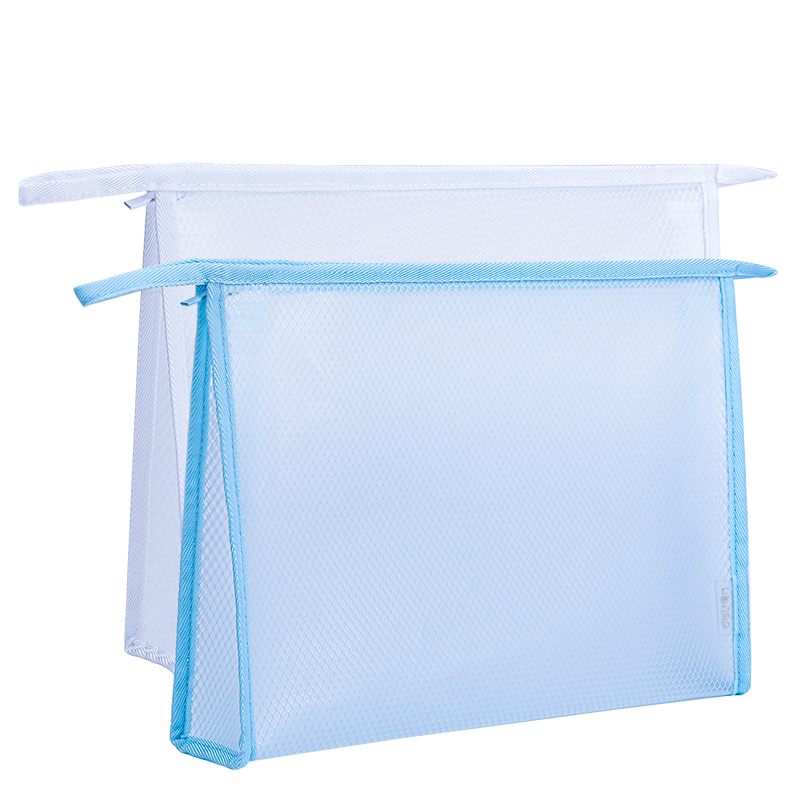 Deli A4 Thick EVA Transparent Zipper Pouch for School Supplies, Durable Subject Classification File Folder Storage Bag for Elementary Students, 72466 Random Color