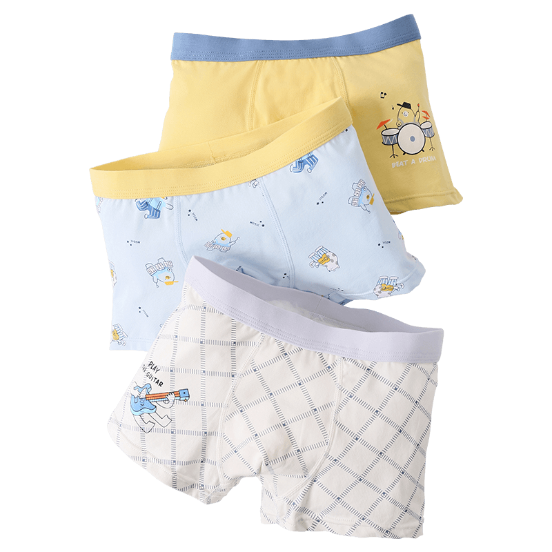Langsha Boys' Underwear, Cotton Class A Shorts for School-Age Children, Printed Boxer Briefs for Teenage Boys
