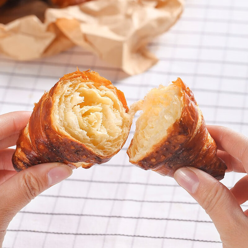 凯瑞美家 碱水可颂牛角面包45g*5个 早餐半成品 碱水面包 西式烘焙食品