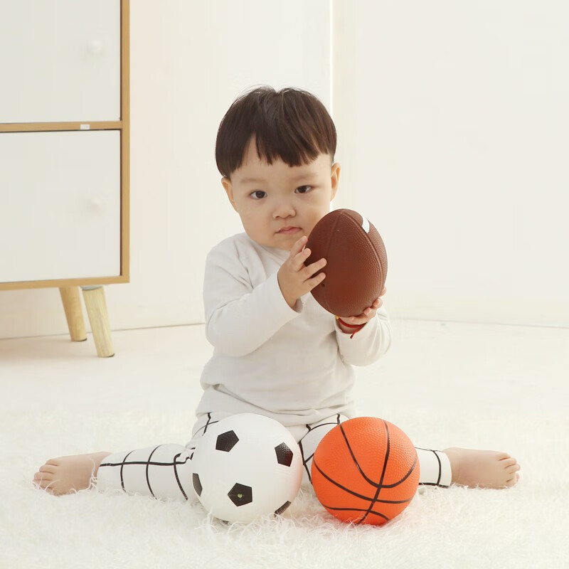 AzhiJie Peppa Pig Children's Toy Ball Basketball Soccer Ball Pat Ball 0-3 Years Animated Birthday Gift for Kids