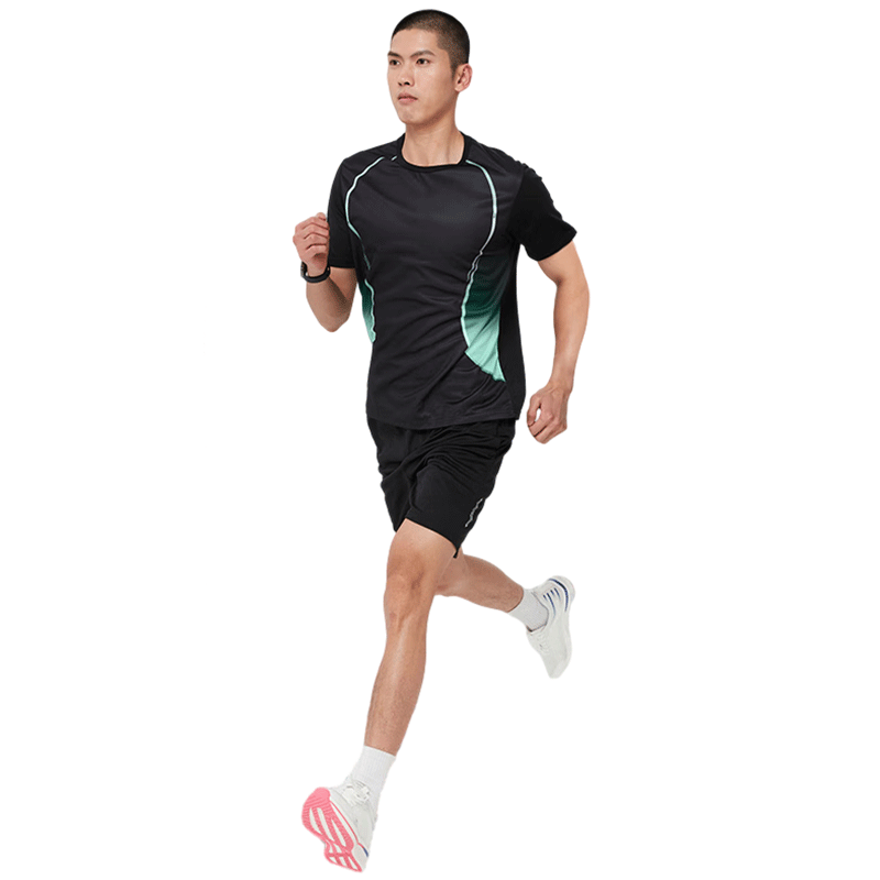 BURUITE Ice Silk Sports Set for Men, Badminton Outfit, Fitness Quick-Dry Summer Table Tennis T-Shirt, Tennis Uniform, Running Jersey