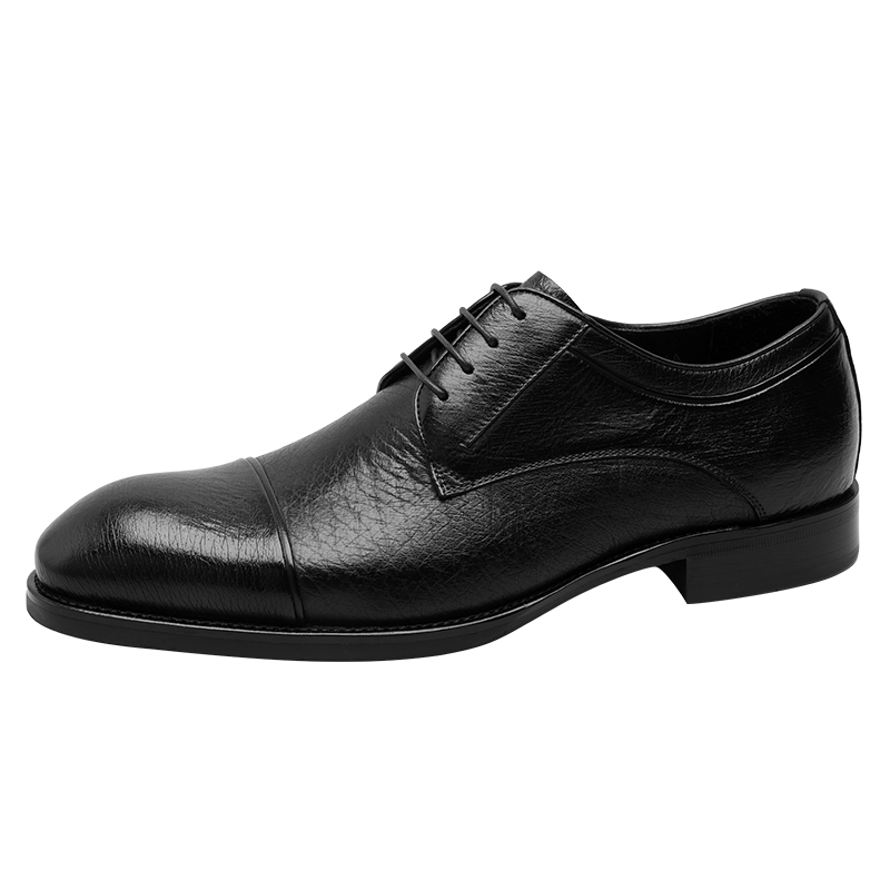 Goldlion Men's Derby Shoes, Business Formal Shoes, Fashionable And Comfortable Leather Shoes G521330304AAA Black Size 39
