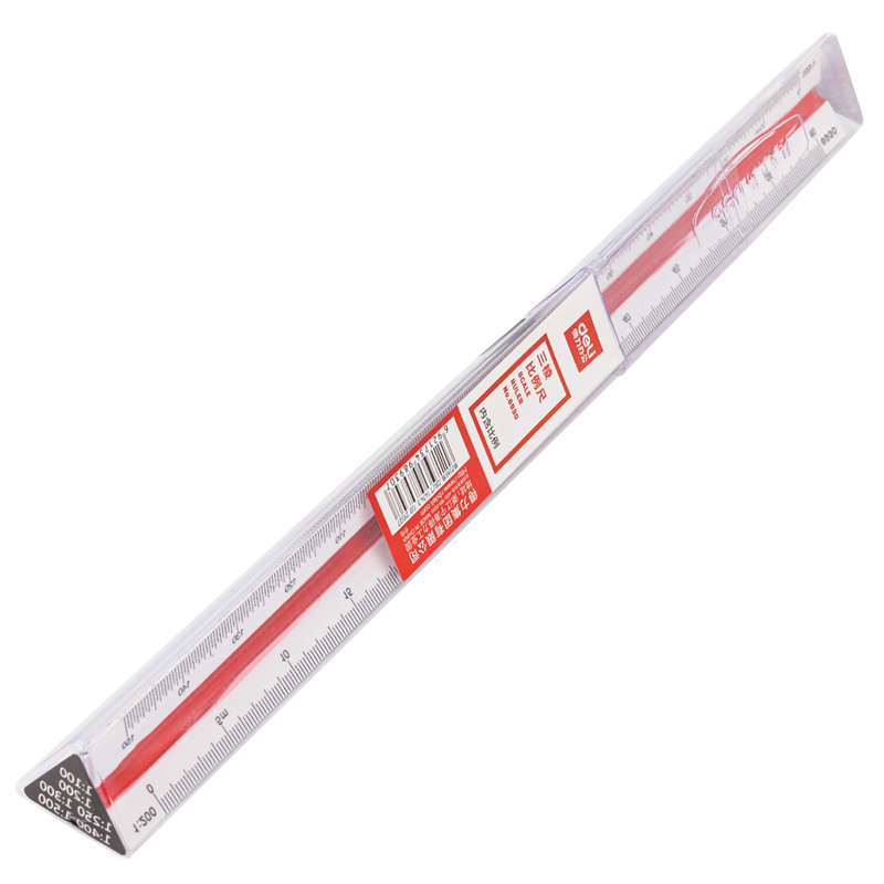 Deli (Deli) 30cm Multi-Color Triangular Ruler with Scale, 6 Scales, Multifunctional Drawing Ruler, College Entrance Exam Blessing Gift