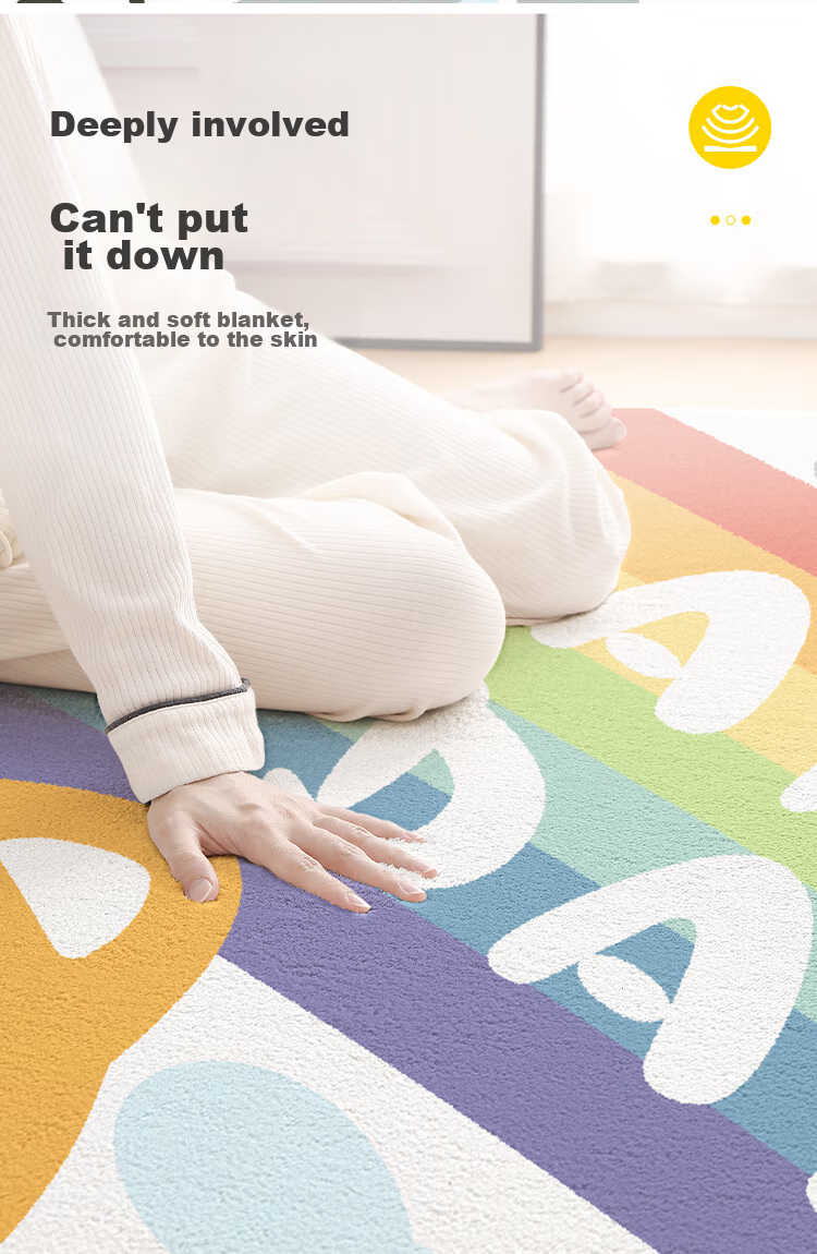 DeXi Bedside Rug, Bedroom Carpet, Cartoon Fun Long Strip Rug, Bedside Mat, 60x180cm 8