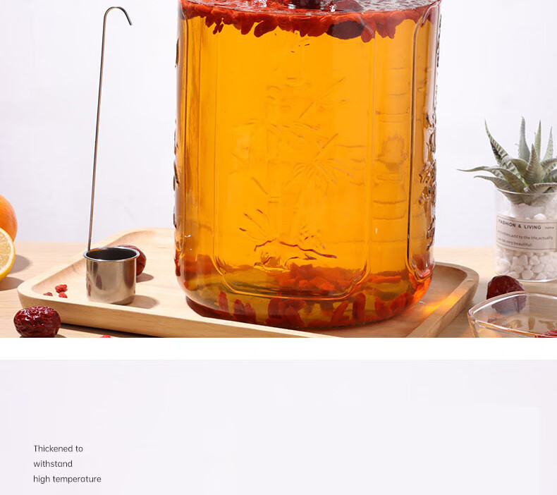BJ Glass Jar for Infusing Liquor, Sealed Glass Container for Brewing Alcohol, Pickling Crock for Pickles And Preserved Vegetables, 20 Jin Capacity 1