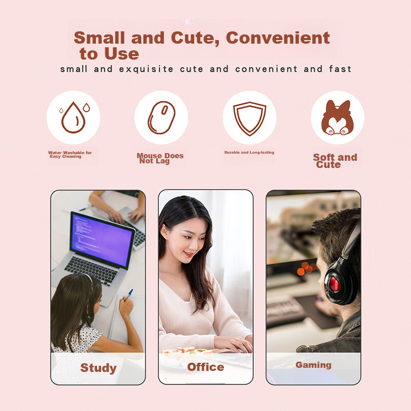 EXCO Cartoon Anime Mouse Pad Effort Mini Small Rectangular Edge-Locked Computer Office Cute Small Desktop Gaming Laptop Mat 0675 6
