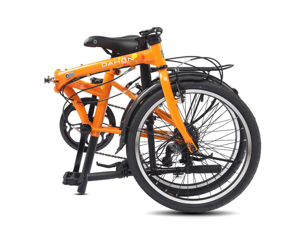 DAHON Folding Bicycle, 20-Inch Ultra-Light, 6-Speed Commuter Folding Bike HAT061, Orange 6