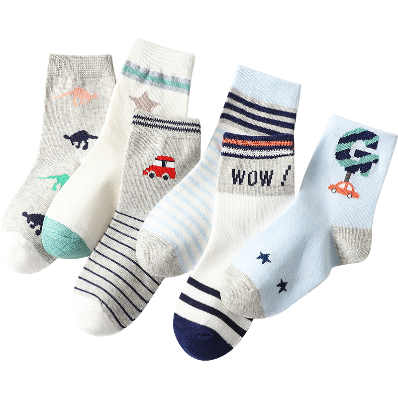 Langsha Boys Cotton Socks Summer Thin Anti-Odor Sweat-Absorbing Children's Short Socks Youth Mesh Sports Summer