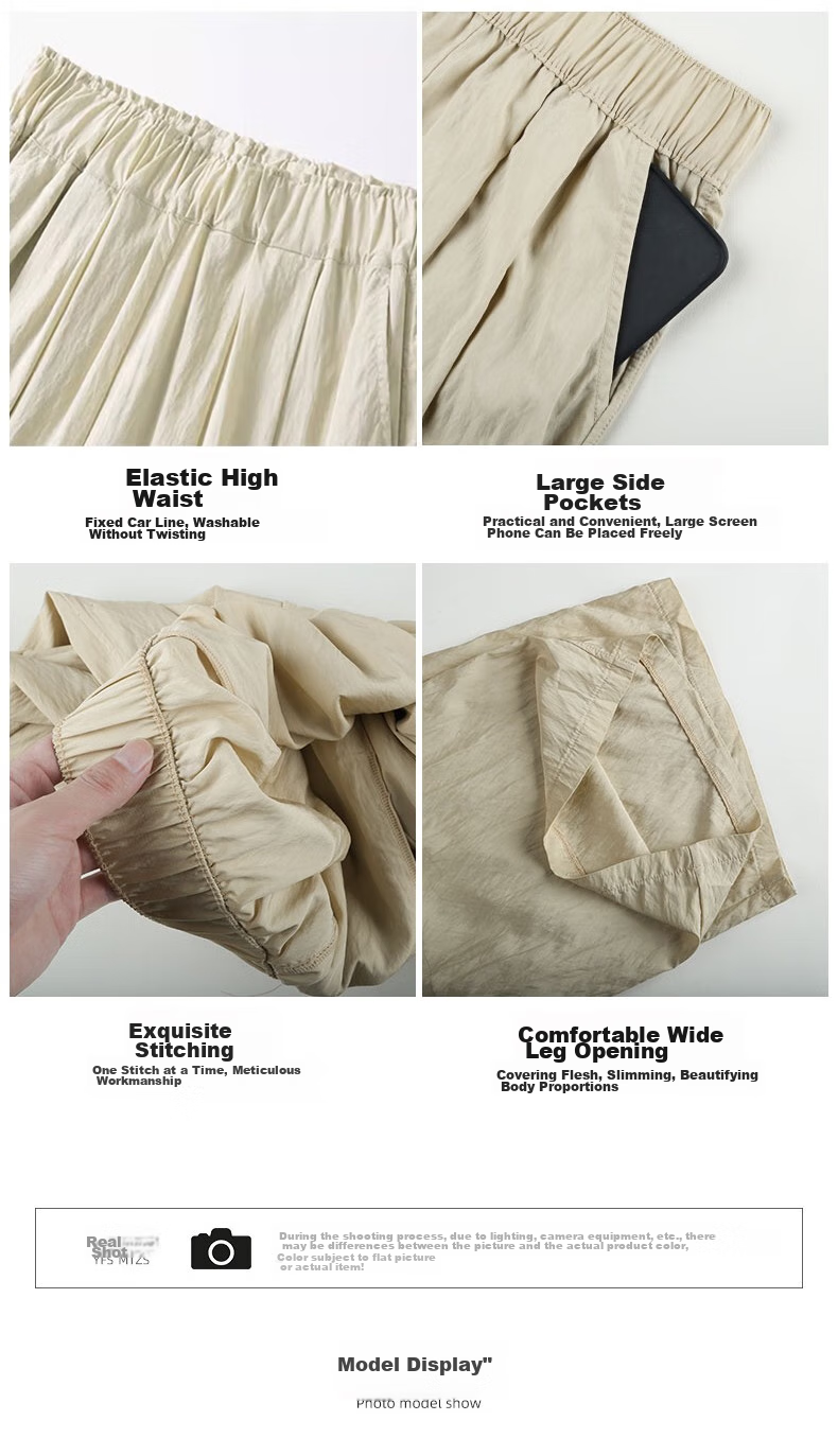 LangSha Ice Silk Wide-Leg Pants for Women, Summer High-Waist Draping Straight Cotton Linen Casual Pants, Japanese-Style Yamamoto Pants, Women's Lazy Style 13