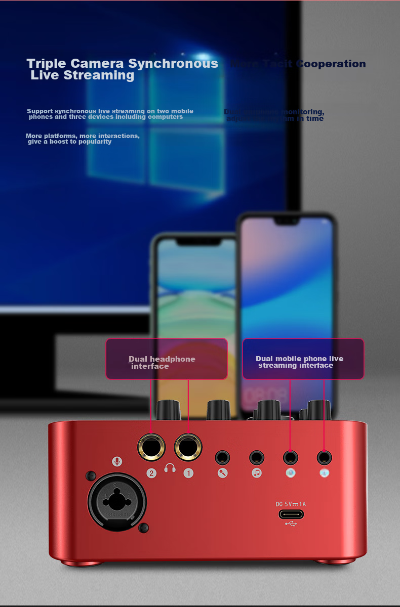 TAKSTAR MX1 PRO Third Generation Mobile Live Streaming Karaoke Sound Card Portable Outdoor Live Streaming Equipment Set 12