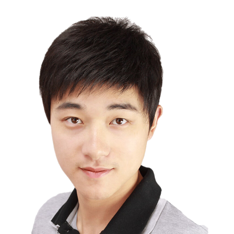 Baisitang Men's Short Hair Wig, Middle-Aged Man's Crew Cut, Short Straight Hair Full Head Cover, 100% Real Human Hair, Bald Head Wig Cover, Real Hair