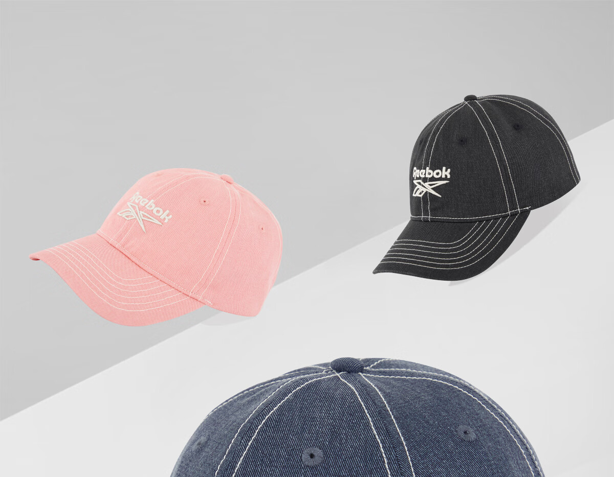 Reebok Retro Modern Denim Hat, Unisex Style, Structured Cut, Face-Slimming, Sun Protection, Adjustable Breathability, Blue 1
