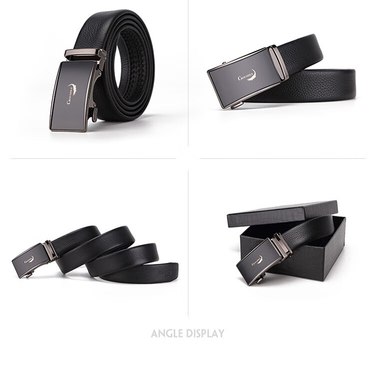CROCODILE Men's Top-Grain Leather Business Automatic Buckle Belt + Wallet Gift Box, Birthday Gift for Men, 12869 22