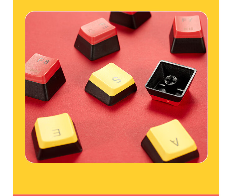 Hyeku X5 Wired/wireless 2.4G Dual-Mode Mechanical Keyboard with 108 Keys, PBT Keycaps, Tequila Sunrise Color, Kehua BOX Sky Blue Switches, with Clip And Wrist Rest 13