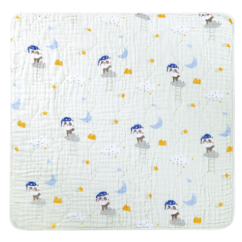 PurCotton Baby Knitted Composite Diaper Pad, Washable Waterproof Bed Sheet, Pure Cotton, Extra Large, Nanci Tulip Pattern, 90cm × 70cm