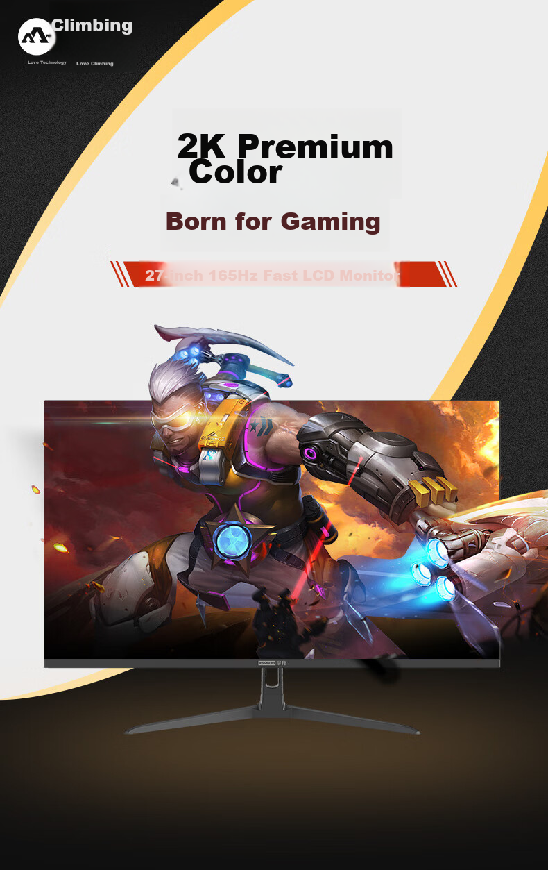 IPASON, 27-Inch, 2K, 165Hz High Refresh Rate, Gaming LCD Monitor, HDMI+DP 2