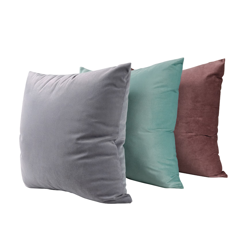 FOOJO Velvet Solid Color Sofa Cushion Pillow Backrest Throw for Bed Headboard And Back Support, Traditional Color Moon Gray
