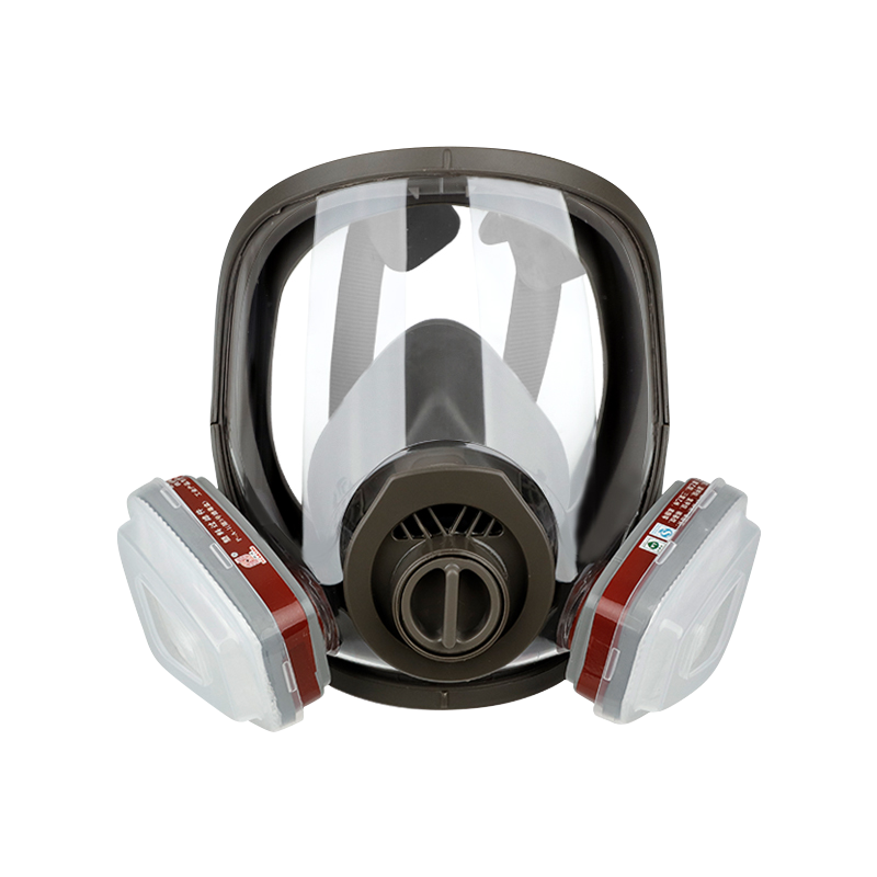 Puda Full Face Self-Priming Filter Respirator Mask for Painting, Pesticides, Sulfur Dioxide, Nitrogen Dioxide And Acidic Gases, Industrial Dust MJ-4007 + No.7 Filter Cartridge Set of Seven Pieces