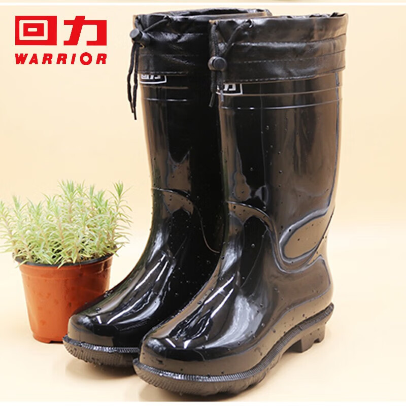 Huili Men's Rain Boots with Fleece Lining And Cotton Padding, Warm And Stylish Waterproof Outdoor Boots with Non-Slip And Wear-Resistant Soles HL838 Mid-Calf Black Size 44