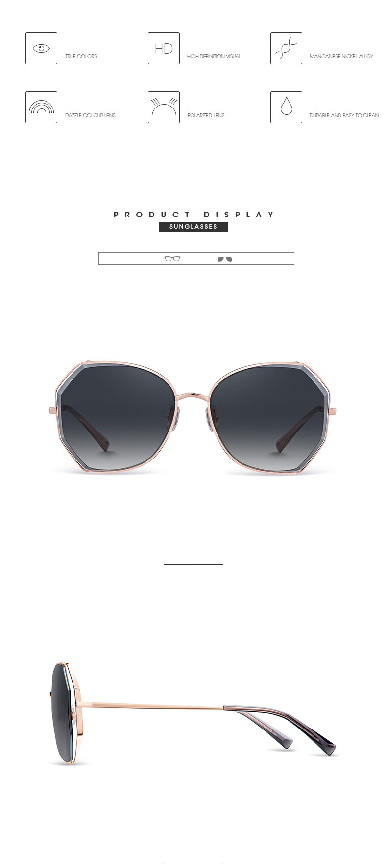 HELEN KELLER Polarized Sunglasses for Women, Gift-Giving, High-End Feel, New Style, Sun Protection, Driving-Specific UV Protection Glasses 6