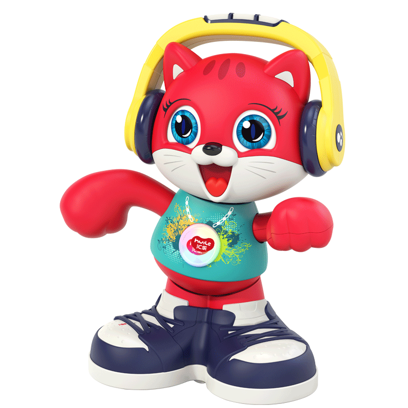 HUILE TOYS Dancing Cat Baby Early Education Toy, 1-3 Years Old, Recording Interactive Talking, First Birthday Gift