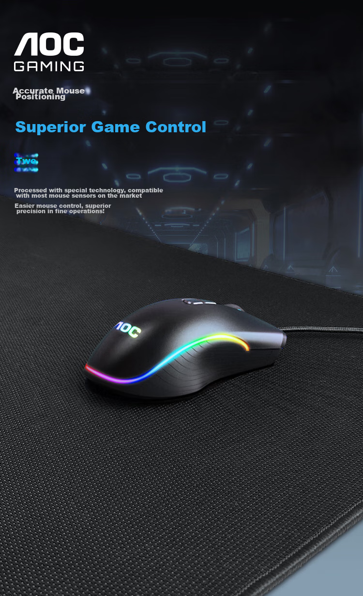 AOC Professional Gaming Mouse Pad, Extra Large Size 900*400*4mm, Thickened with Locked Edges, Grid Fiber Surface, for Keyboard And Computer Desk Use, G10XL/93 Black 4