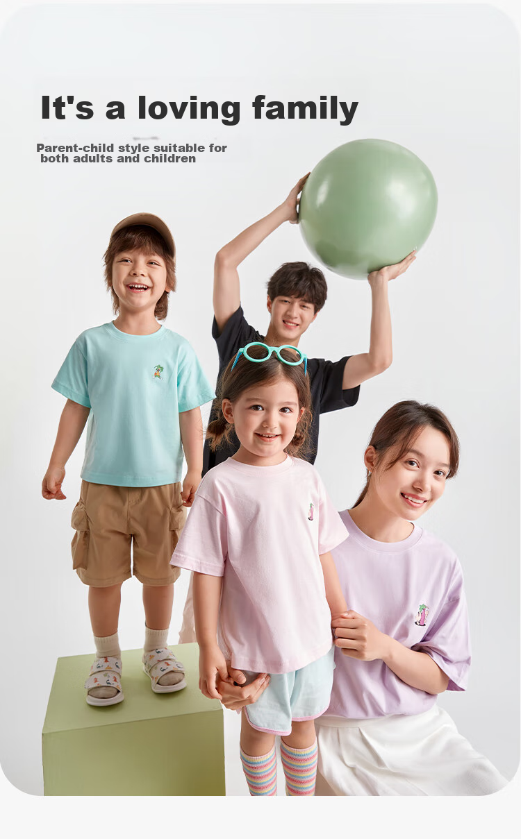 BALABALA Children's Clothing, Boys' T-Shirt Short Sleeve Summer Wear, Pure Cotton Girls' Top for Toddlers And Older Childre 4
