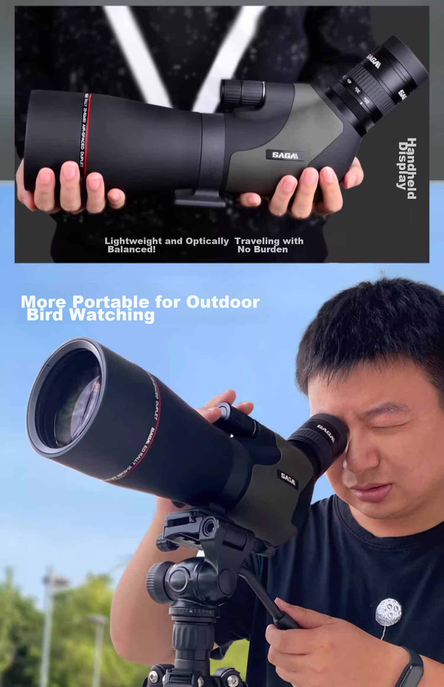SAGA Binoculars And Monocular Astronomical Telescopes, Birdwatching Glasses Dedicated Tripod, Universal Tripod 9