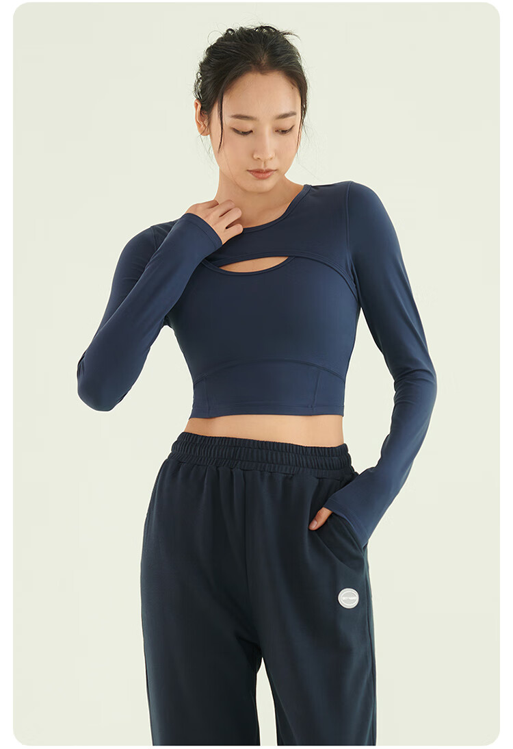 【天空之手sky-c21952】skyhand瑜伽服女上衣健身运动高腰紧身卫衣