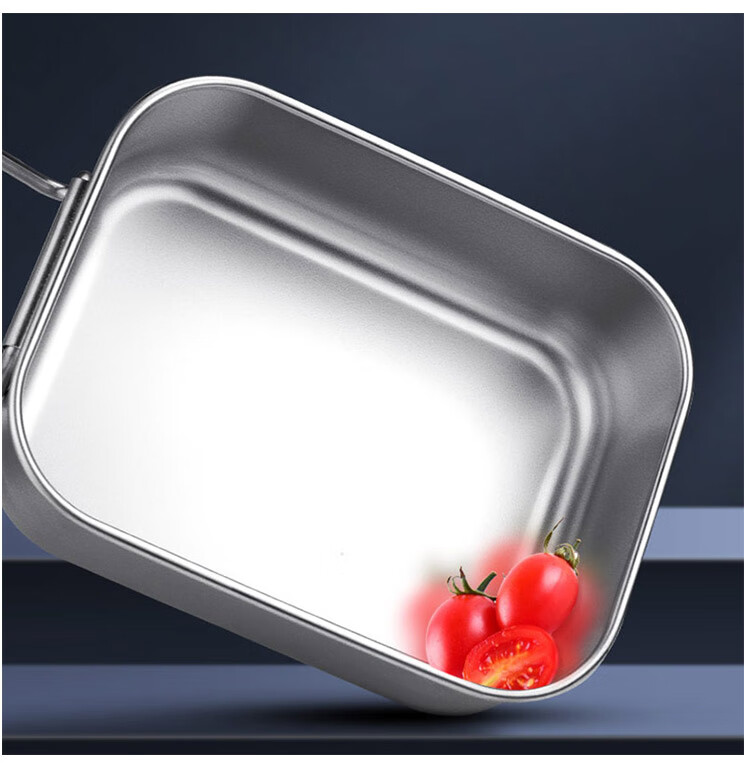 Quanshi 304 Stainless Steel Lunch Box with Lid, Fast Food Container, Office Worker Bento Box, Cafeteria Meal Box, No Dividers, 1200ml 15