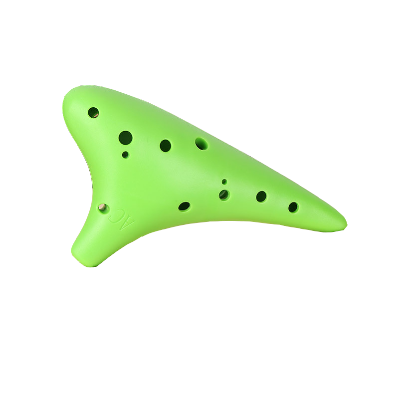 HAMDUN, 12-Hole Ocarina, AC Green Resin Plastic Wind Instrument, Alto C Key, Beginner's Entry-Level Teaching Instrument, Plastic And Resin Wood School-Specific Flute