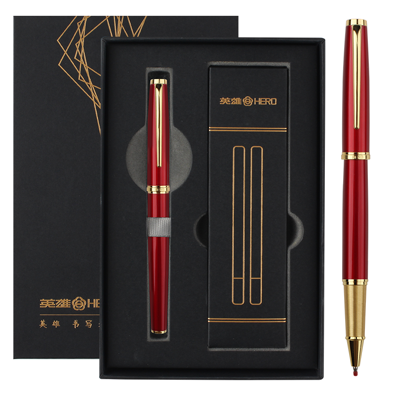 HERO Ballpoint Pen, Glory Series Business Gift Daily Writing Office Signing Pen, Red