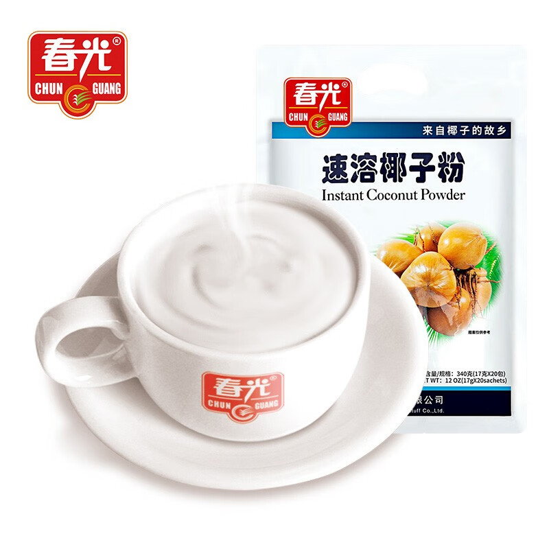 春光食品 海南特产 速溶椰子粉340g 生椰拿铁 咖啡伴侣 椰奶椰汁粉