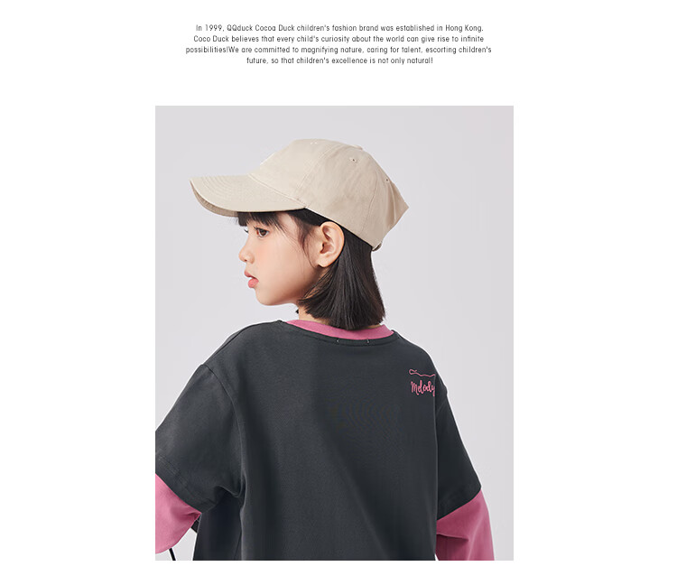 QQ DUCK Children's Clothing Girls' Long-Sleeve T-Shirt Undershirt Youth Wear Music Party White; 130 20