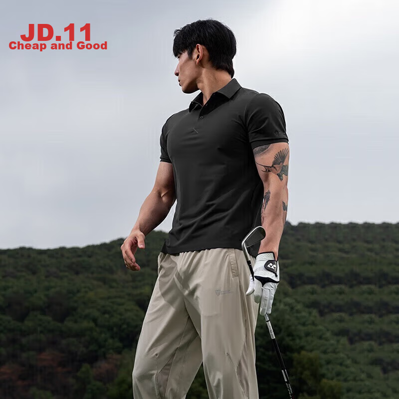 Monster Guardians Men's Summer Versatile Short-Sleeve Polo Shirt, Fitness Training Slim-Fit T-Shirt, Carbon Gray, 2XL