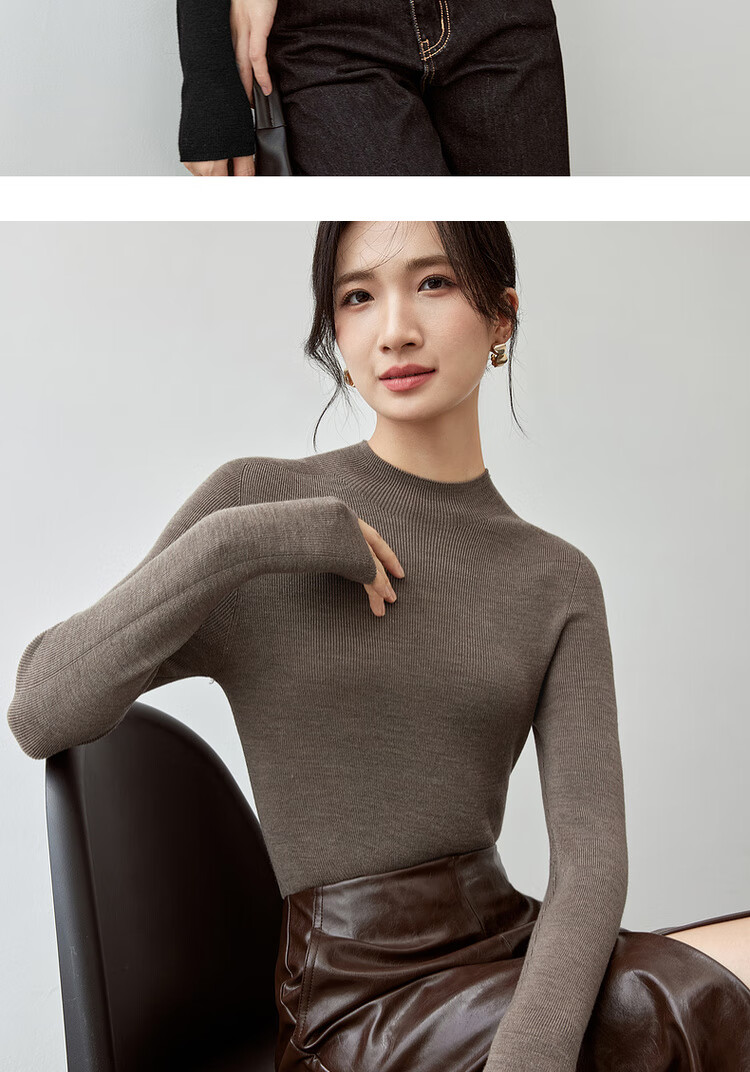 Sentubila Autumn Base Layer Simple Elegant Knit Sweater for Women, Stylish And Youthful Top 16