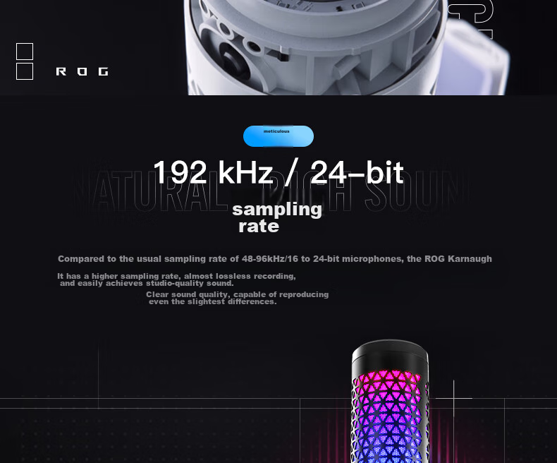 ROG Kaniexi Professional Microphone, Desktop Microphone for Live Streaming, Singing-Specific Microphone, Karaoke Essential, Professional Host High-Q Filter Noise Reduction RGB White 5