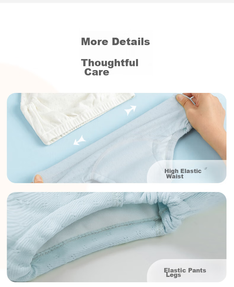 Niduoxiong Baby Training Pants, Infant Diaper-Free Toilet Training, Children's Breathable Diaper Cover, Elastic Waist, Washable Underwear 24
