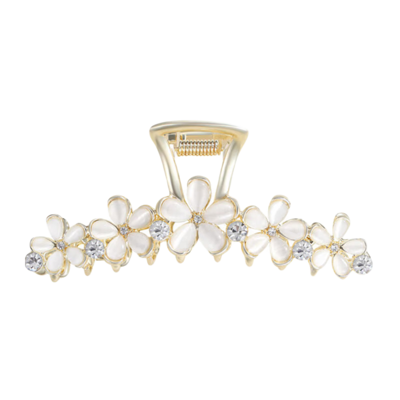 CHIMERA Elegant Hair Claw Clip with Flower And Shark Design, Luxurious Hair Clip for Back of Head, Bun Maker, Mid-Autumn Festival Gift for Wome